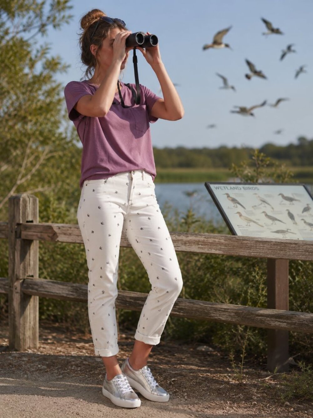 New ANTHROPOLOGIE x Daughters of Liberation Embr Starlings White Chino Pant 4